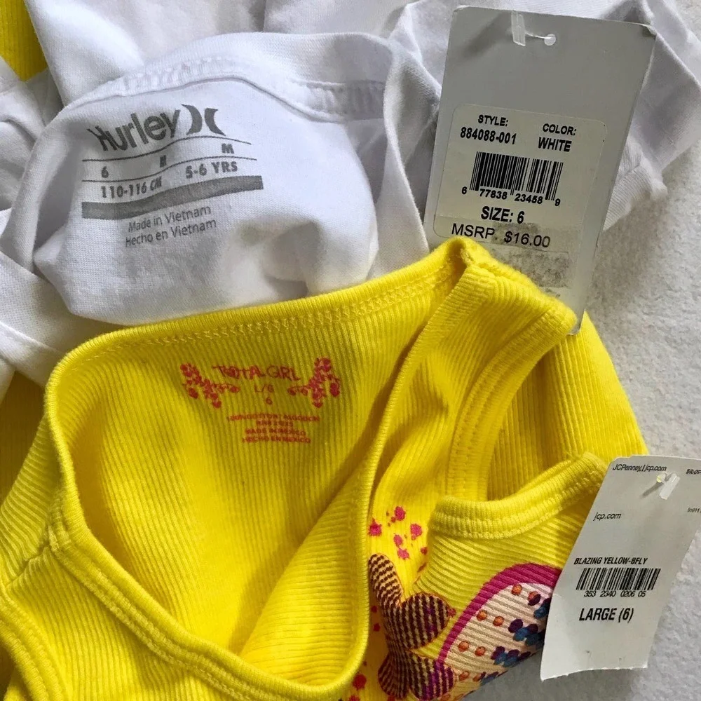 Hurley and Total Girl NWT Tops Bundle Girls 6